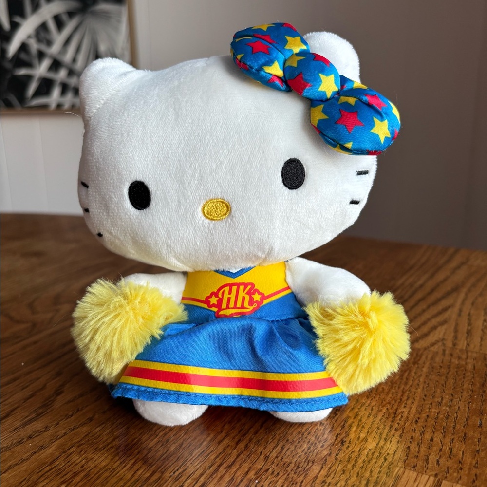 Hello Kitty Cheerleader Plush • HK Uniform • Stars Bow • Cute Kawaii Collectible